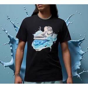 Men's Jordan Flight Essentials AJ1 Short-Sleeve Black T-Shirt Size Large IB3355